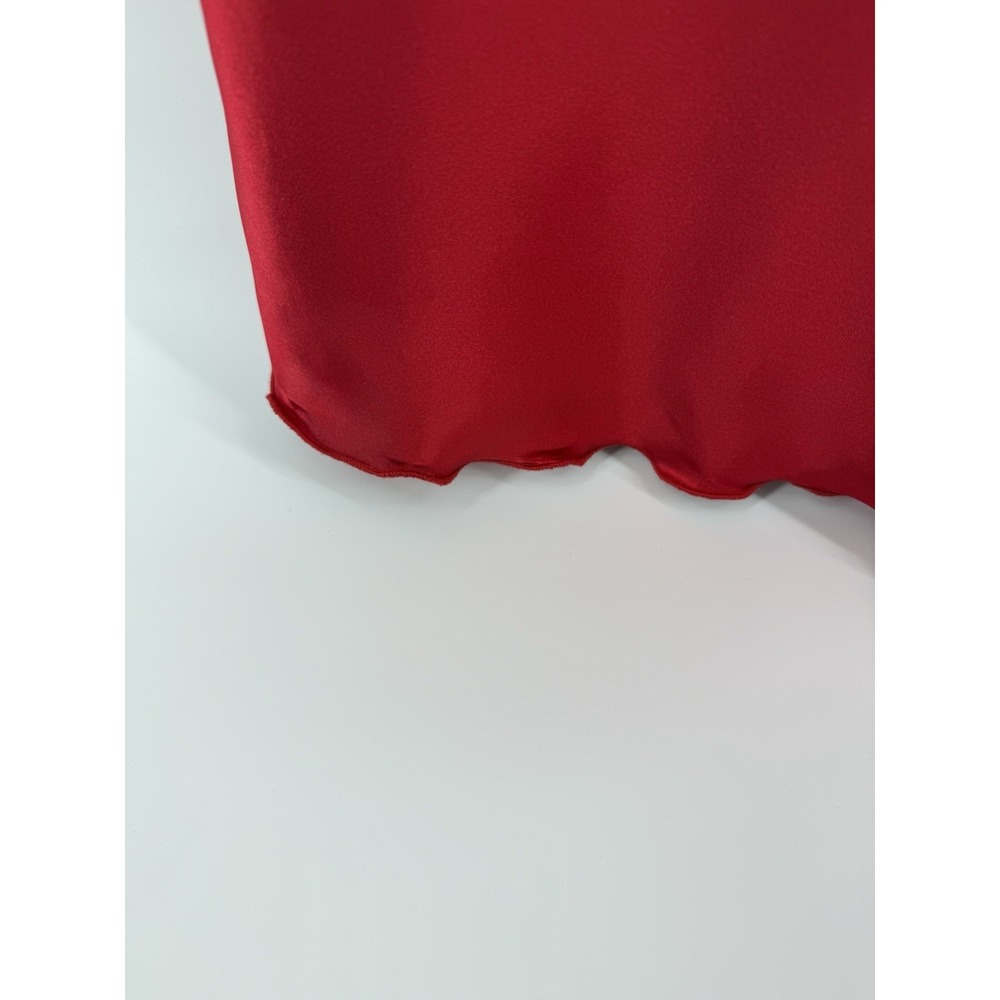 BEBE‎ SATIN COWL NECK Midi SLIP DRESS SIZE M Elegant Super Sexy Apple 🍎 Red !! - Picture 3 of 9